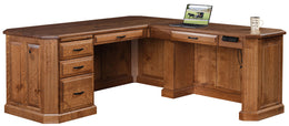 Amish Fifth Avenue L-Desk with Adjustable Return