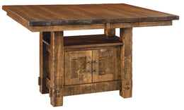 Amish Houston Rustic Pub Cabinet Table