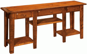 Amish Homestead Rustic 3 Drawer Sofa Table