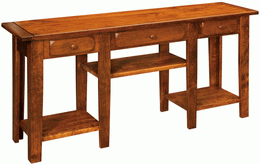 Amish Homestead Rustic 3 Drawer Sofa Table