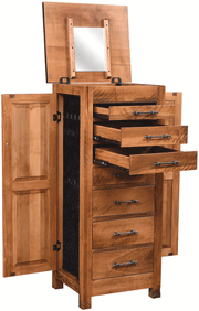 Amish Alpine Rough-Sawn Jewelry Armoire