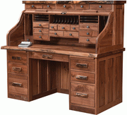 Amish Deluxe Roll-Top Desk with Live Edge