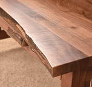 Amish Mission Flat-Top Desk with Live Edge