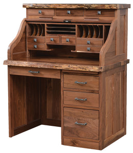 Amish Mission Roll-Top Desk with Live edge