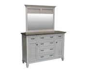 American-Made Coastal Retreat Mule Dresser with Mirror