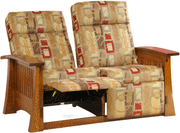 Amish Pendelton Mission Loveseat Recliner