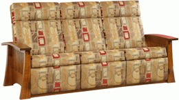 Amish Pendelton Mission Recliner Sofa