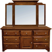 Amish Richfield Triple Dresser with Mirror