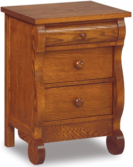 Amish Old Classic Sleigh 3 Drawer Nightstand
