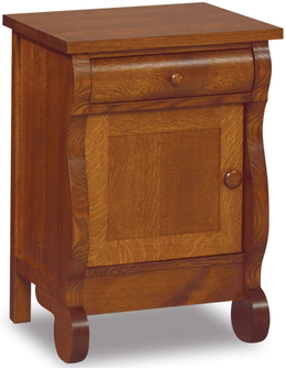 Amish Old Classic Sleigh 1 Door/1 Drawer Nightstand