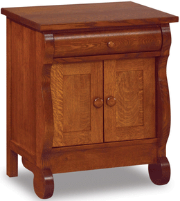 Amish Old Classic Sleigh 1-Drawer/2-Door Nightstand