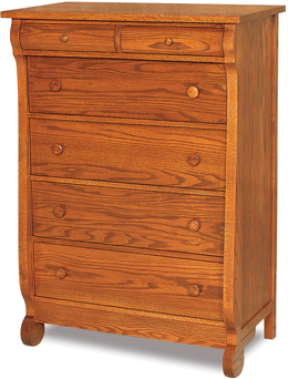 Amish Old Classic Sleigh 6 Drawer Chest