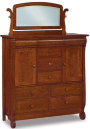 Amish Old Classic Sleigh His & Hers Chest with Mirror