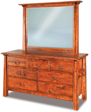 Amish Artesa 7 Drawer Dresser with Mirror