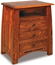 Amish Boulder Creek 3 Drawer Nightstand with Opening