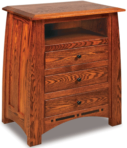 Amish Boulder Creek 3 Drawer Nightstand with Opening