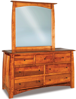 Amish Boulder Creek 7 Drawer Dresser with Mirror