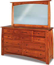 Amish Boulder Creek 10 Drawer Dresser with Mirror