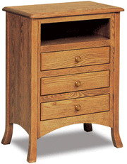 Amish Carlisle 3 Drawer Nightstand with Opening