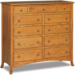 Amish Carlisle 11 Drawer Double Chest