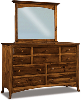 Amish Carlisle 10 Drawer Dresser with Mirror