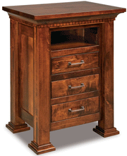 Amish J&R Empire 3 Drawer Open Nightstand