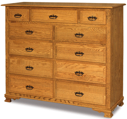 Amish Hoosier Heritage 11 Drawer Double Chest