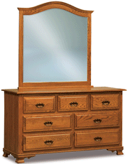 Amish Hoosier Heritage 7 Drawer Dresser with Mirror
