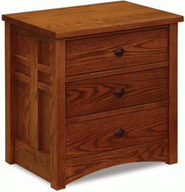 Amish Kascade 3 Drawer Nightstand