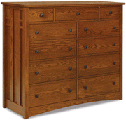 Amish Kascade 11 Drawer Double Chest