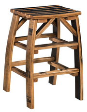 Amish Rustic Barrel Barstool