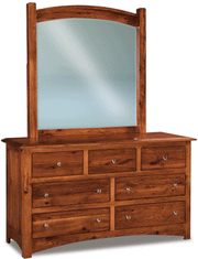 Amish Finland 7 Drawer Dresser with Mirror
