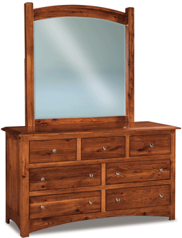 Amish Finland 7 Drawer Dresser with Mirror