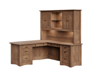 Amish Aspen L Desk with Hutch