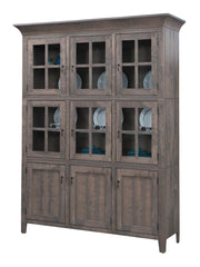 Amish Lakeside 3 Door Hutch in Rough Sawn