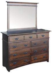 Amish Old World Dresser with Mirror