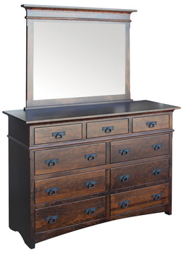 Amish Old World Dresser with Mirror – AmishOutletStore