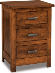 Amish Flush Mission 3 Drawer Nightstand