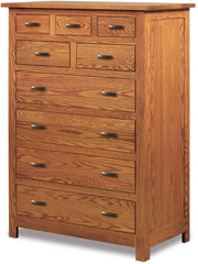 Amish Flush Mission 9 Drawer Chest