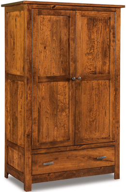 Amish Flush Mission Wardrobe Armoire