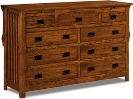 Amish Stick Mission 9 Drawer Dresser