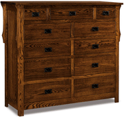 Amish Stick Mission 11 Drawer Double Chest