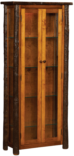 Amish Rustic Enclosed Curio Cabinet