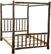 Amish Rustic Canopy Bed in Hickory
