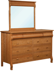 Amish Pierre 9 Drawer Dresser with Mirror