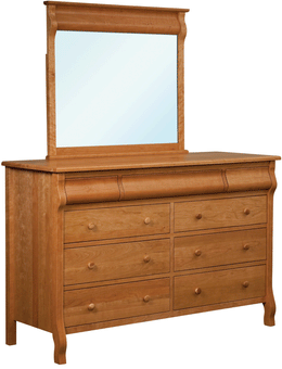 Amish Pierre 9 Drawer Dresser with Mirror