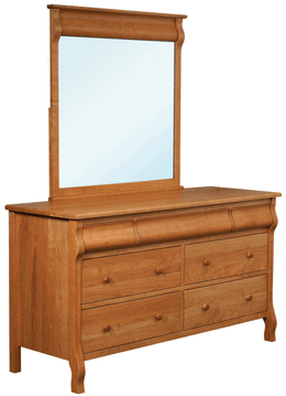 Amish Pierre 7 Drawer Dresser with Mirror