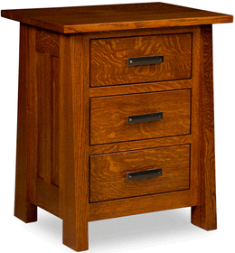 Amish Freemont Mission 3 Drawer Nightstand