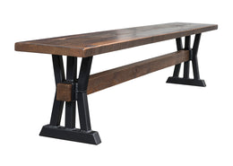 Amish Boston Bench in Reclaimed Barn Wood