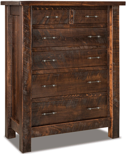Amish Houston Rustic 6-Drawer Chest in Brown Maple
